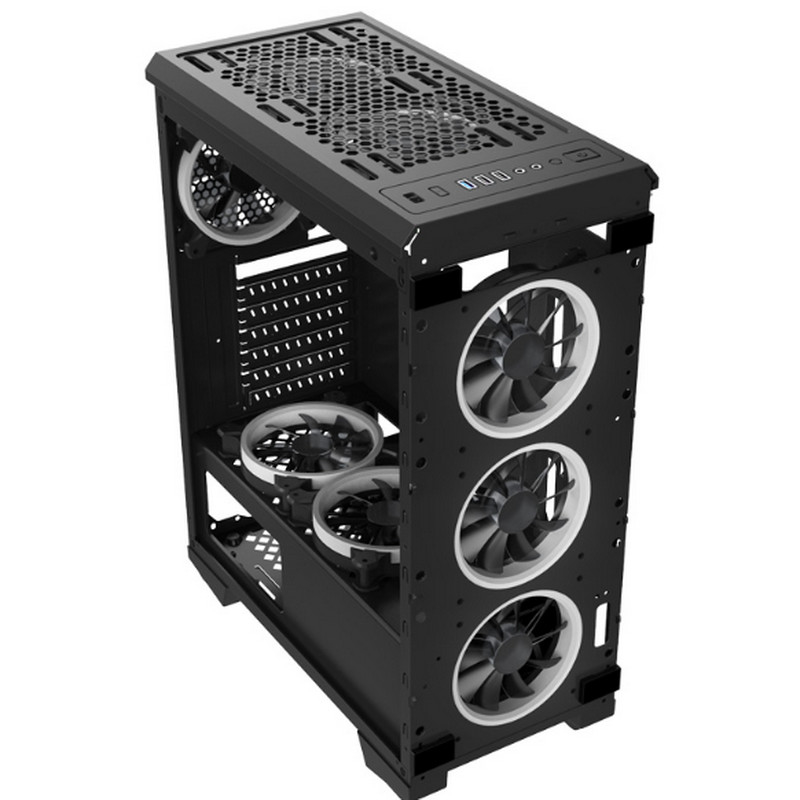 Tischrechner-Kasten-Spiel-Fall RGB-Fan mit Glasfall platten-Front Iron Net Panels ATX