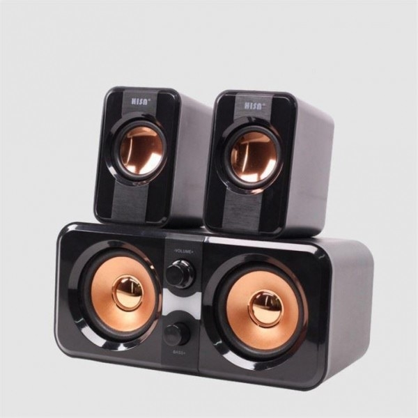 Vintage Wired Surround Sound Subwoofer Hifi 2.1 Lautsprechersystem 65dB