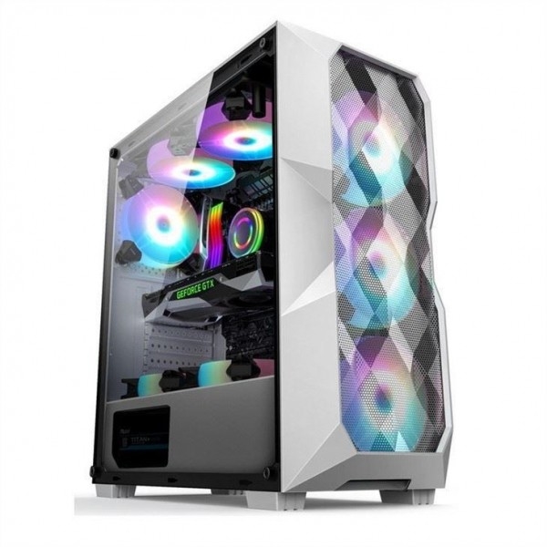 Des Luftstrom-ARGB Mittel-Turm Computer-Kasten-des Luftstrom-ATX mit polygonalem Mesh Front Panel der Unterstützungsdrei 12cm ARGB Beleuchtung