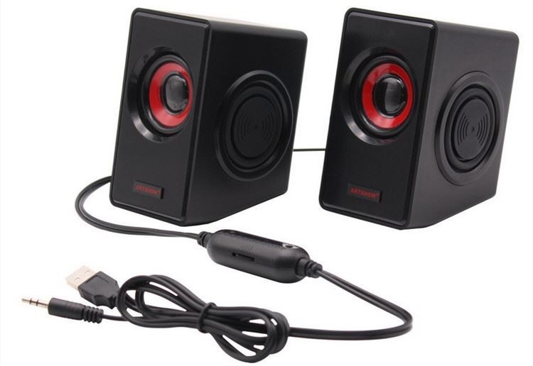 100 Hz-18 kHz Desktop-Digital-Multimedia-Lautsprecher 2.0 mit USB-Lautsprecher 3,5 mm