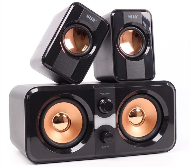 Vintage Wired Surround Sound Subwoofer Hifi 2.1 Lautsprechersystem 65dB