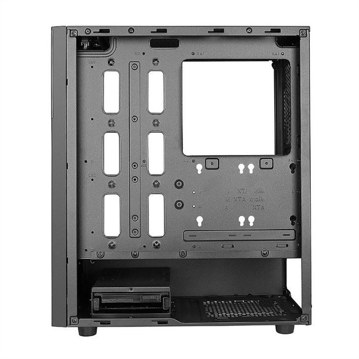 ETEK Stylische Computerhülle Symmetrische ARGB-LED-Streifen gehärtetes Glas Seitenpaneel Ober I/O-Panel mit magnetischem Staubnetz