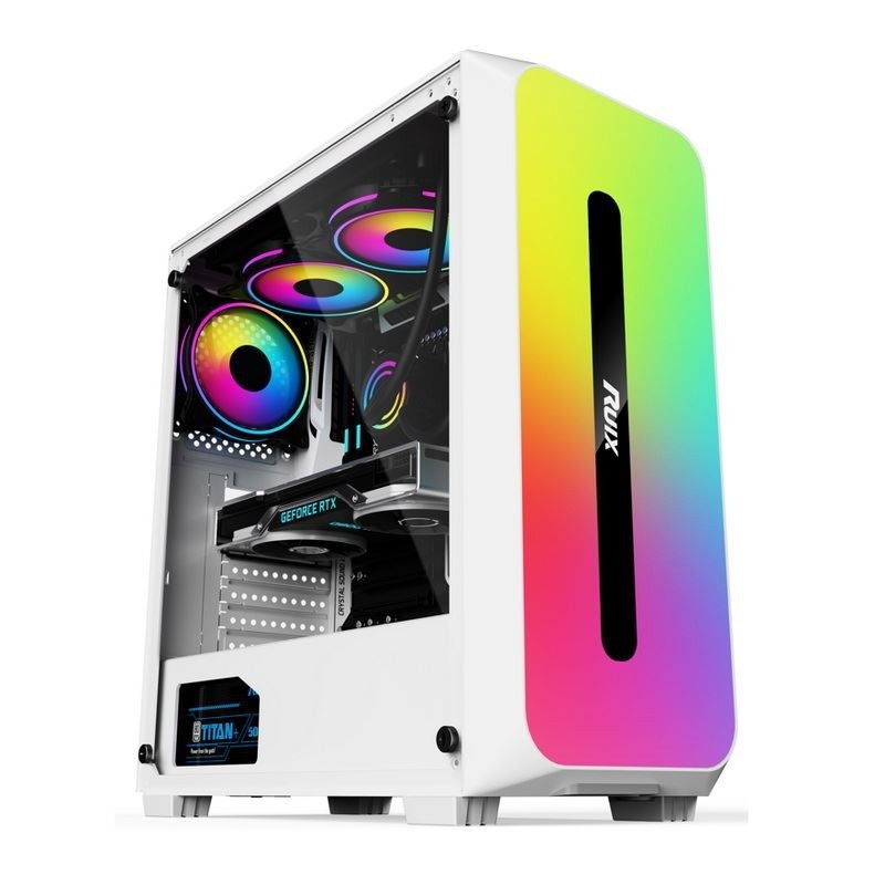 Micro-ATX-/ATX-/ITX-GEHÄUSE Dazzle ARGB-Effekt-Frontplatten-Untermontage-Netzteil, erhältlich in Schwarz und Weiß