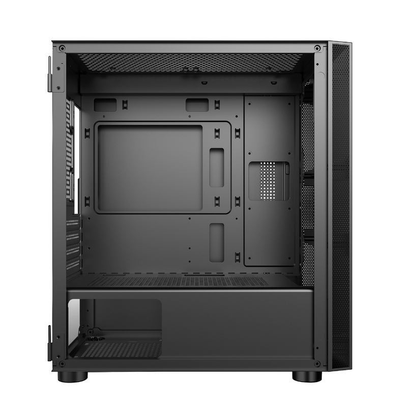 ETEK Computergehäuse - öffnbares linkes Panel Stromversorgung Unteren Befestigungsbereich Einbaufäher RGB Einfaches und großzügiges Panel