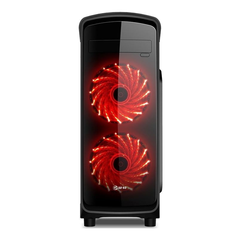 ETEK ATX Mittelturm Gehäuse Acryl Front & Side Panel Full Side View Schwarz und Weiß