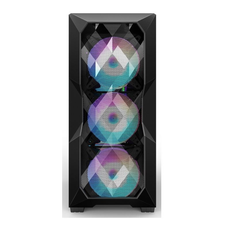 Des Luftstrom-ARGB Mittel-Turm Computer-Kasten-des Luftstrom-ATX mit polygonalem Mesh Front Panel der Unterstützungsdrei 12cm ARGB Beleuchtung