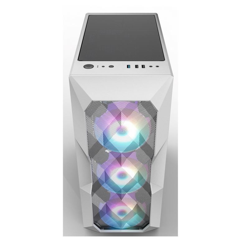 Des Luftstrom-ARGB Mittel-Turm Computer-Kasten-des Luftstrom-ATX mit polygonalem Mesh Front Panel der Unterstützungsdrei 12cm ARGB Beleuchtung