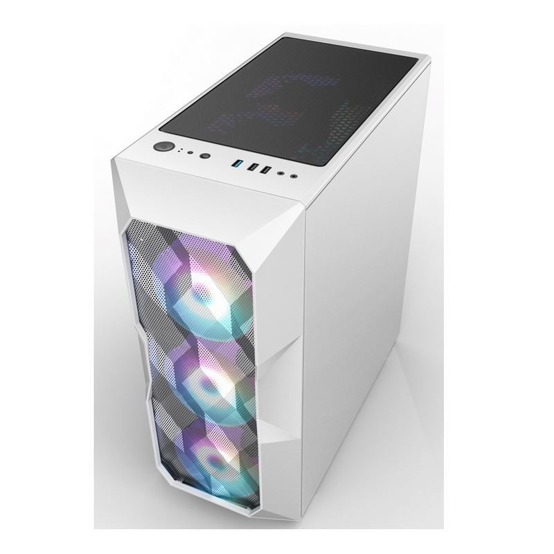 Des Luftstrom-ARGB Mittel-Turm Computer-Kasten-des Luftstrom-ATX mit polygonalem Mesh Front Panel der Unterstützungsdrei 12cm ARGB Beleuchtung