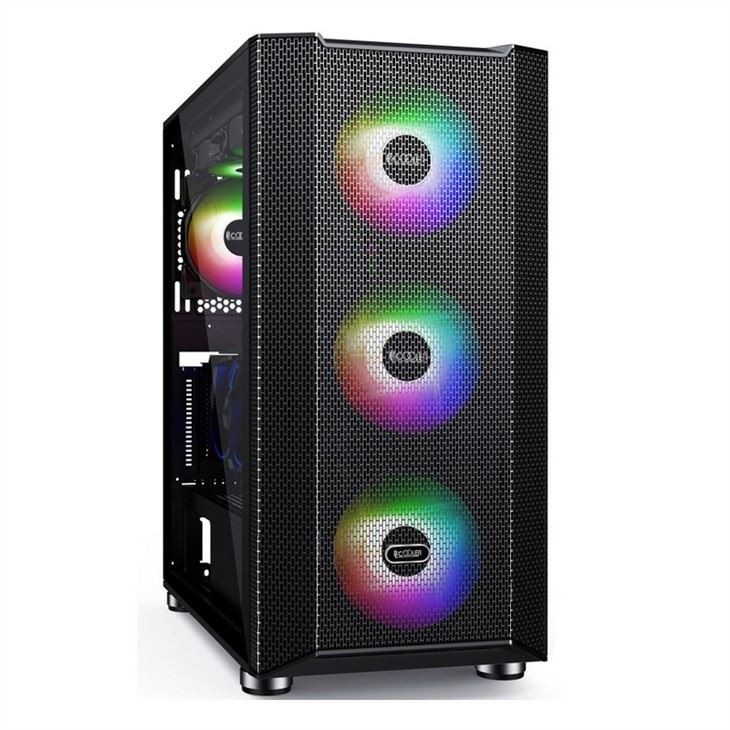 Computergehäuse mit magnetischem Design, Staubfilter, unterstützt 6 Lüfter, ATX-Mid-Tower-PC-Gaming-Gehäuse, Glas-Seitenwand, Kabelmanagement