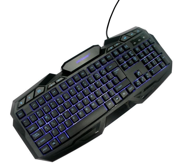 Verdrahtete Schlüssel des Tastatur-Computer-Standard-104 und 10 Funktionstasten in den schwarzen ruhigen Schlüsseln beleuchten klopfendes Feedback aber nicht Nosizy