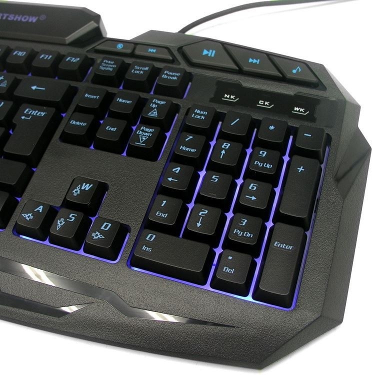 Verdrahtete Schlüssel des Tastatur-Computer-Standard-104 und 10 Funktionstasten in den schwarzen ruhigen Schlüsseln beleuchten klopfendes Feedback aber nicht Nosizy