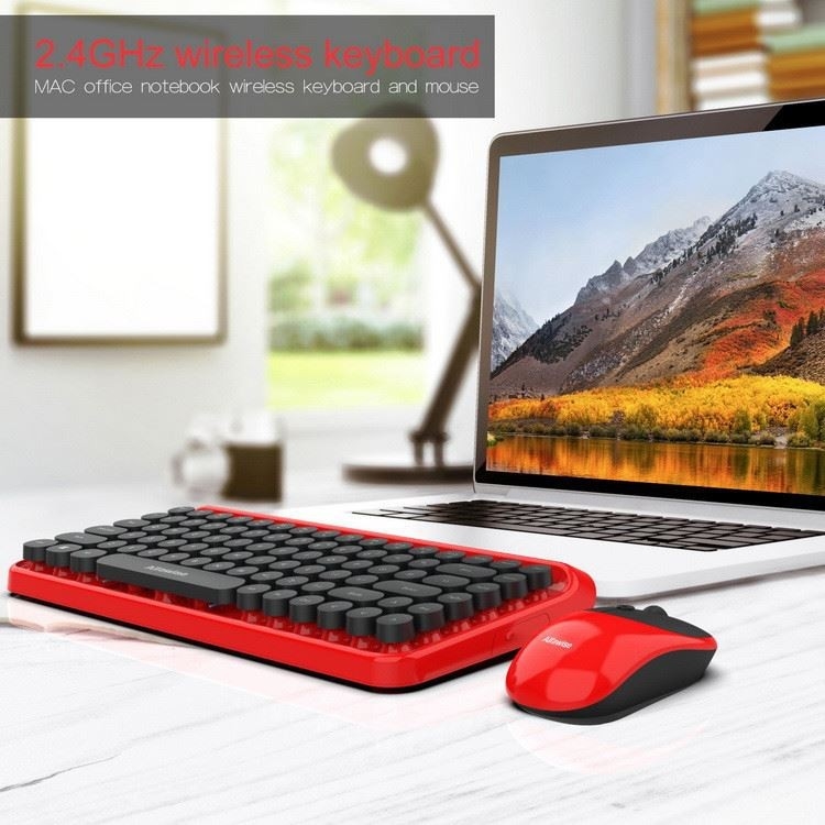 Schreibmaschinen-Tastatur drahtlose Tastatur-kombinierte Mini Portables 84-Key und Maus 3D kompatibel mit PC Androids Windows Tablet