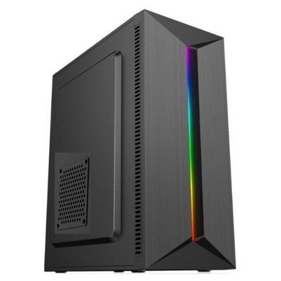 Acrylcomputer-Kabinett RGB-Spiel PC Kasten-Schwarz-Fahrgestelle vordere ABS Platte der platten-ATX mit RGB-Licht-Streifen