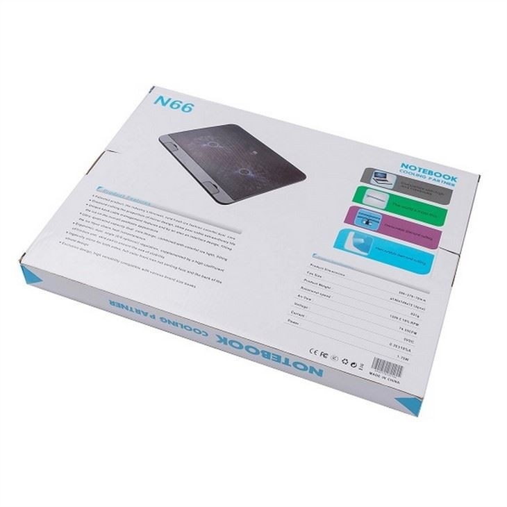 ETEK - Zwei Ventilatoren Schlanke und kleine Winkel Neigung Quantum Laptop Kühlschachtel Pad für 15,6 Zoll Bildschirm