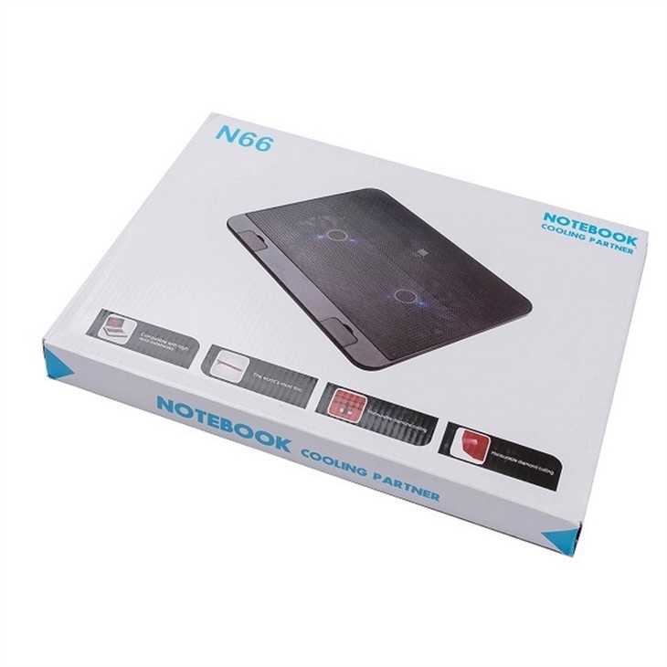 ETEK - Zwei Ventilatoren Schlanke und kleine Winkel Neigung Quantum Laptop Kühlschachtel Pad für 15,6 Zoll Bildschirm
