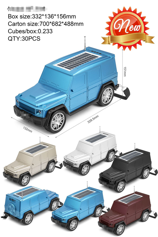 Bluetooth-Lautsprecher in Form eines klassischen Autos kombiniert Solar Taschenlampe und Funktionen des Radios für Heimreisen im Freien