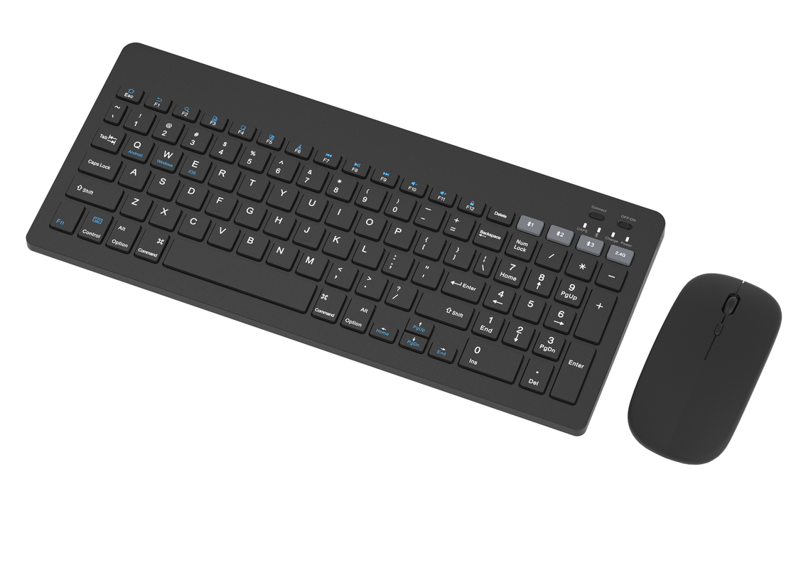 Minimalistische schwarze 99-Taste-Tastatur mit drahtloser Ladung Multi-DPI 4D-Maus für Büroräume