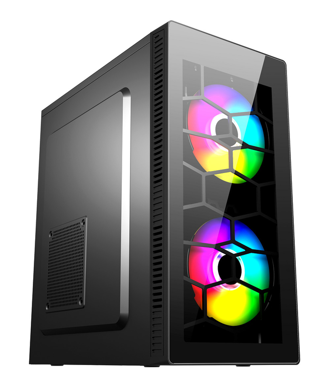 ETEK Gaming Computer Case MATX 2 Große RGB-Ventilatoren Auf Front-Panel-Ventilator Auf Seiten-Pandel Verfügbar Unterstützung OEM ODM