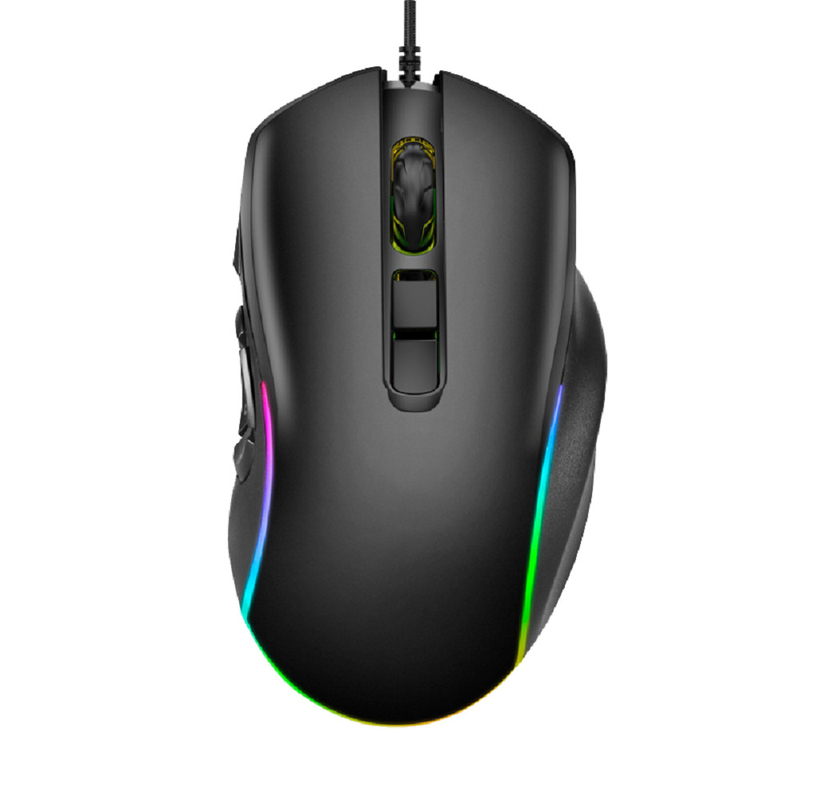 12800 DPI, 10 programmierbare Tasten, Maus, 12 Beleuchtungsmodi, kompatibel mit mehreren Systemen für Gamer, Profis usw.