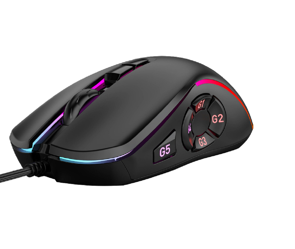 12800 DPI, 10 programmierbare Tasten, Maus, 12 Beleuchtungsmodi, kompatibel mit mehreren Systemen für Gamer, Profis usw.