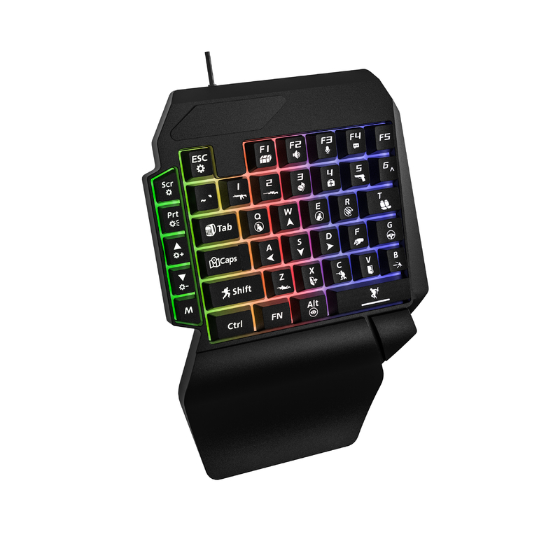 40-Taste Gaming-Tastatur für eine Hand Kompakter Design für FPS und RTS-Spieler