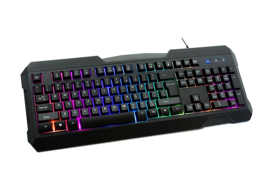 Regenbogenfarbene Design-Gaming-Tastatur mit 104 Tasten A2,8-Meter-Verbindungskabel für Spieler Bürofachleute
