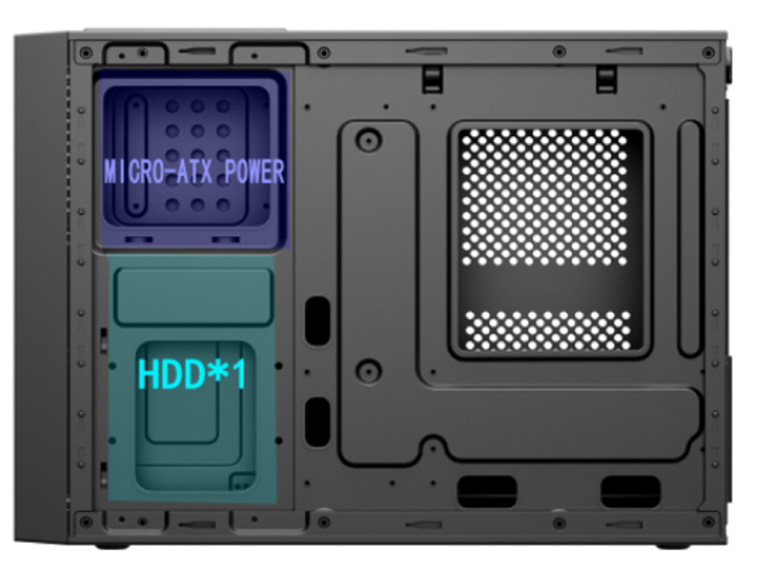 Computergehäuse unterstützt Micro ATX und ITX mit starker Speicher Skalierbarkeit Vielfältige Frontoberflächen 8cm Lüfter zum Kühlen