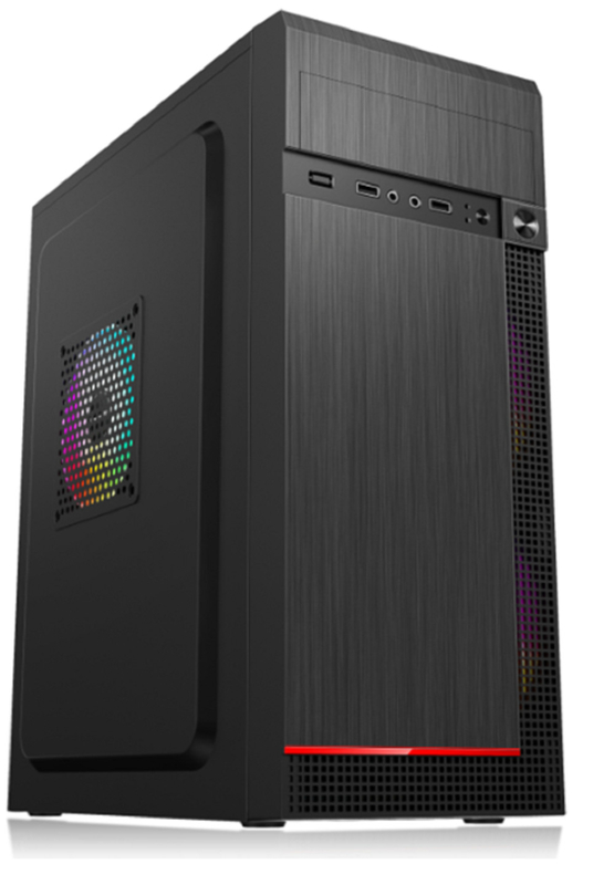 Computergehäuse unterstützt 7 PCI-Slots 2 Festplatten 3 SSDs 1 CD-Laufwerk Funktionen 5 Ventilatorhalter kompatibel mit ATX Micro ATX und Mini ATX-Mutterplatten