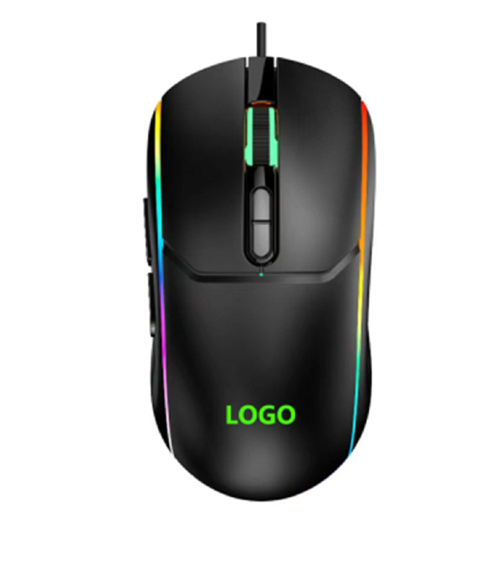 Multifunktionale Makro-Definition 704F Chip einstellbares DPI anpassbares Logo Fortgeschrittene Gaming-Maus mit Laseroptikmotor