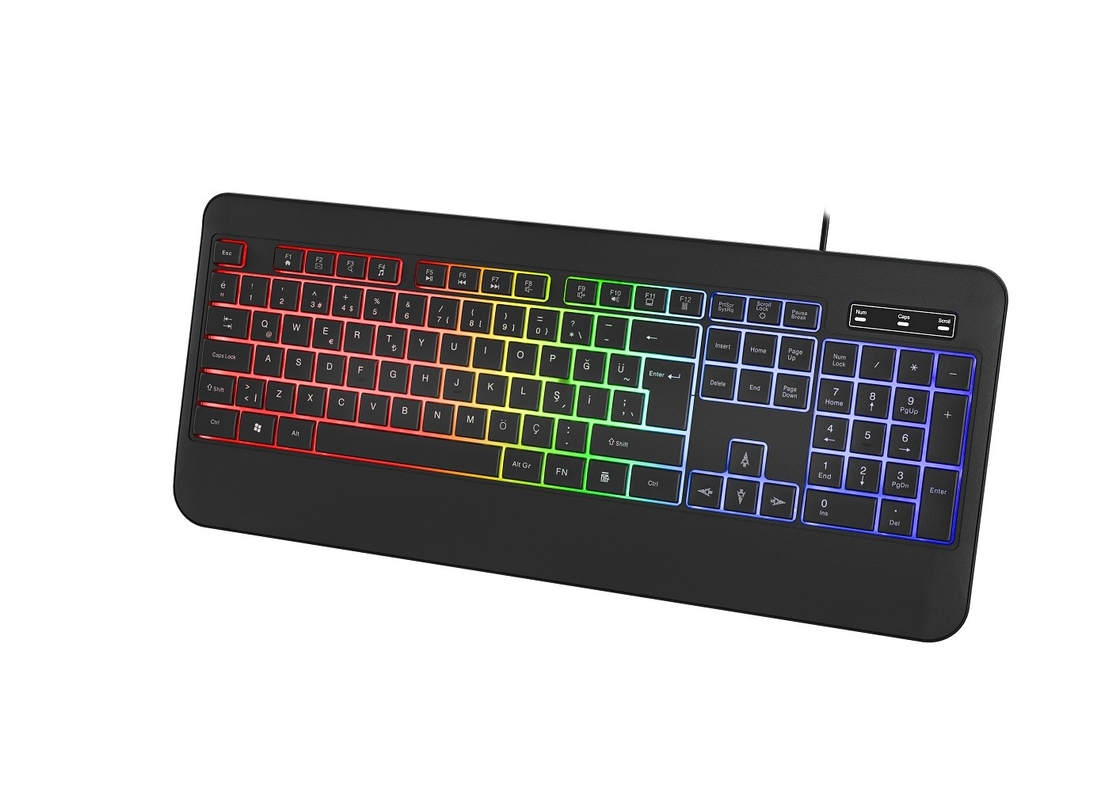 RGB-Hintergrundbeleuchtung in Nicht-Atmung Lichtstil Tastatur mit Carbonfaserfilm für Gamer Technologie-Enthusiasten