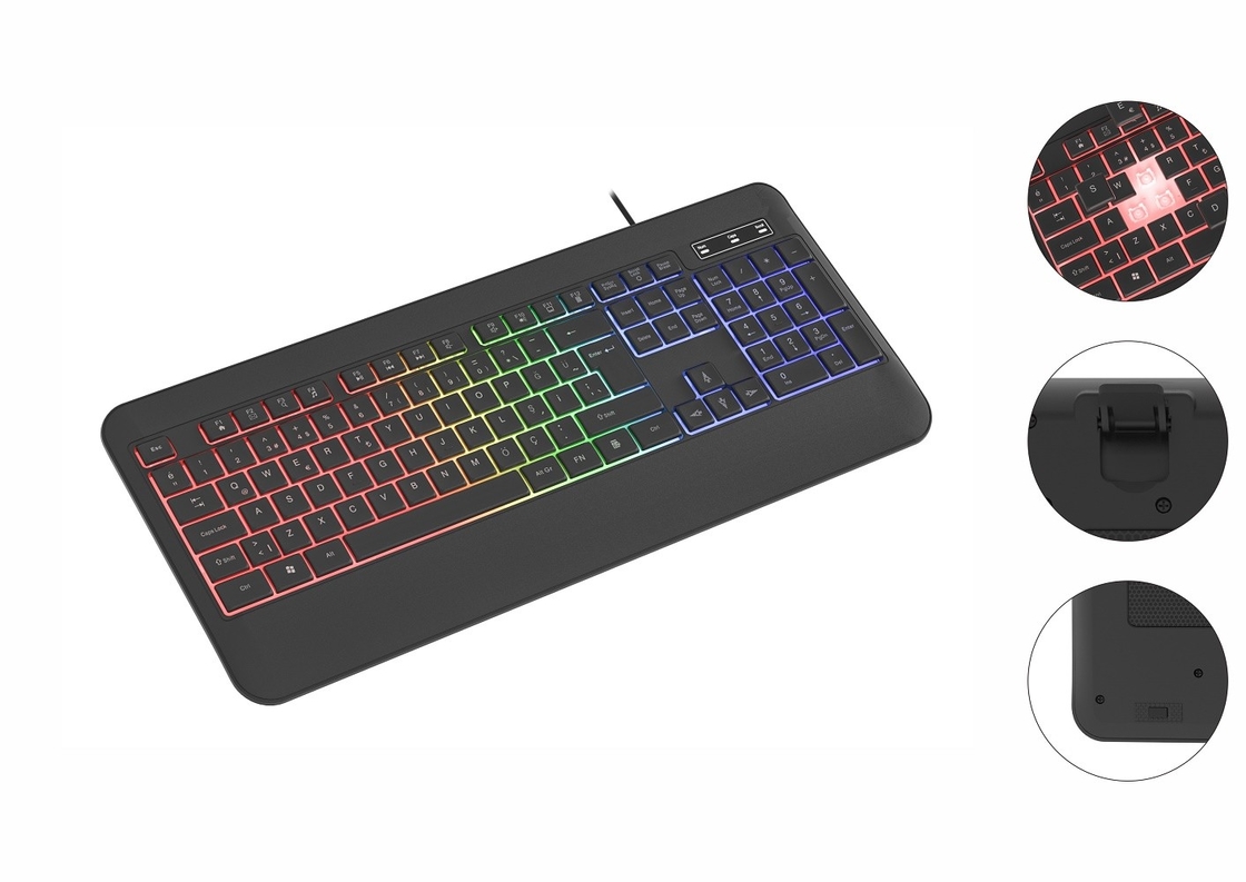 RGB-Hintergrundbeleuchtung in Nicht-Atmung Lichtstil Tastatur mit Carbonfaserfilm für Gamer Technologie-Enthusiasten