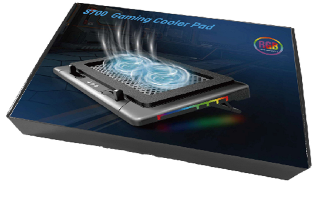Laptop-Kühlschrank mit RGB-Beleuchtung Zwei 14 cm große Ventilatoren mit 1400±10% Drehzahl 7 Höhenanpassungen für Spieler DIY-Enthusiasten
