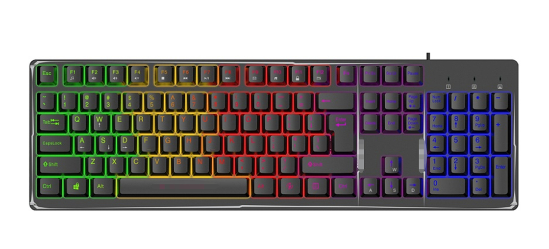 19-Taste-Anti-Geister-Tastatur mit austauschbaren und bunten Monochrom-Tastaturkappen Schlitz Hintergrundlicht anpassbarer Magnetring