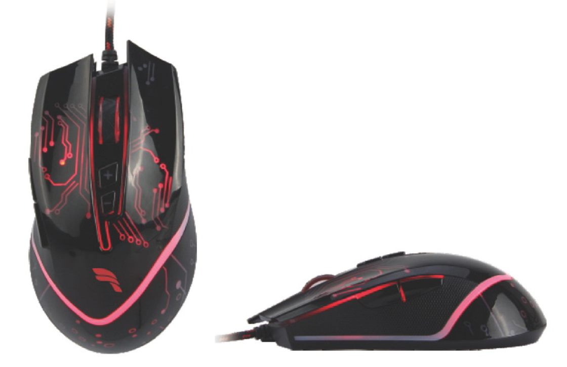 6D-Knopfmaus mit USB-Flockenkabel Classic Black Design kompatibel mit mehreren Systemen