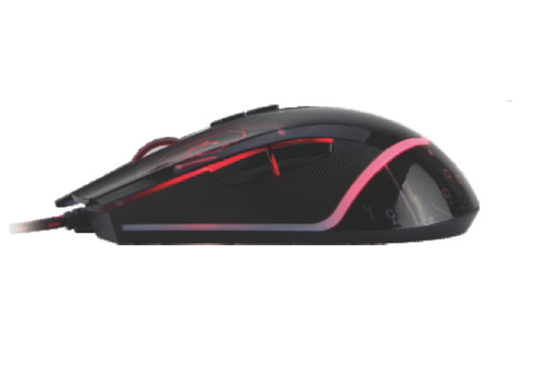 6D-Knopfmaus mit USB-Flockenkabel Classic Black Design kompatibel mit mehreren Systemen