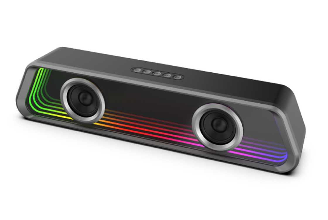 Bluetooth 5.3 ABS Spiegelmaterial 3000mAh Batterie 8W X 2 Ausgang unterstützt BT/TF/USB/FM/AUX-IN/TWS für Musikliebhaber