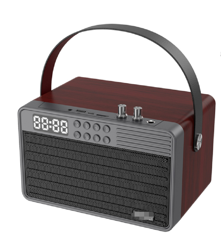 Unterstützt Bluetooth AUX TF Card U Disk FM Radio Drahtloses Mikrofon Holz ABS Eisenmaschematerial 2400mAh Batterie