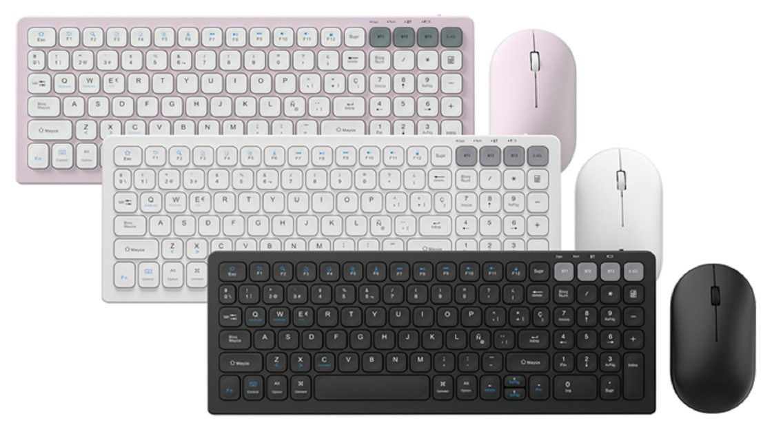 Tastenbüro mit Schere und ergonomische Maus mit 500 mAh-Batterie Bluetooth 3.0/2.4G Wireless Connectivity 1200 DPI