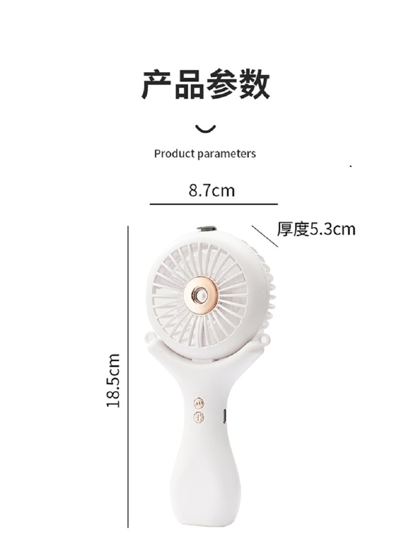500mAh Batterie 2 Stunden Ladung 3 Windgeschwindigkeiten 148g Leichtgewicht Halterneck Desktop Handheld 3 In 1 Nano Spray Fan