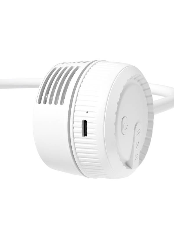 Weicher Wind in drei Ebenen 360-Grad-Luftstrom Universal Schlauch 1000mAh Batterie TYPE-C Ladekraft-Fans in Weiß und Minzgrün