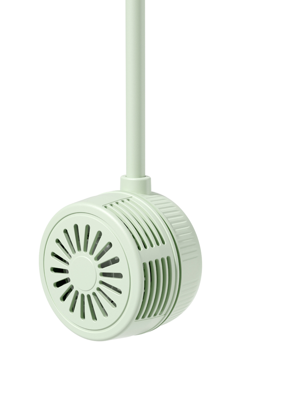 Weicher Wind in drei Ebenen 360-Grad-Luftstrom Universal Schlauch 1000mAh Batterie TYPE-C Ladekraft-Fans in Weiß und Minzgrün