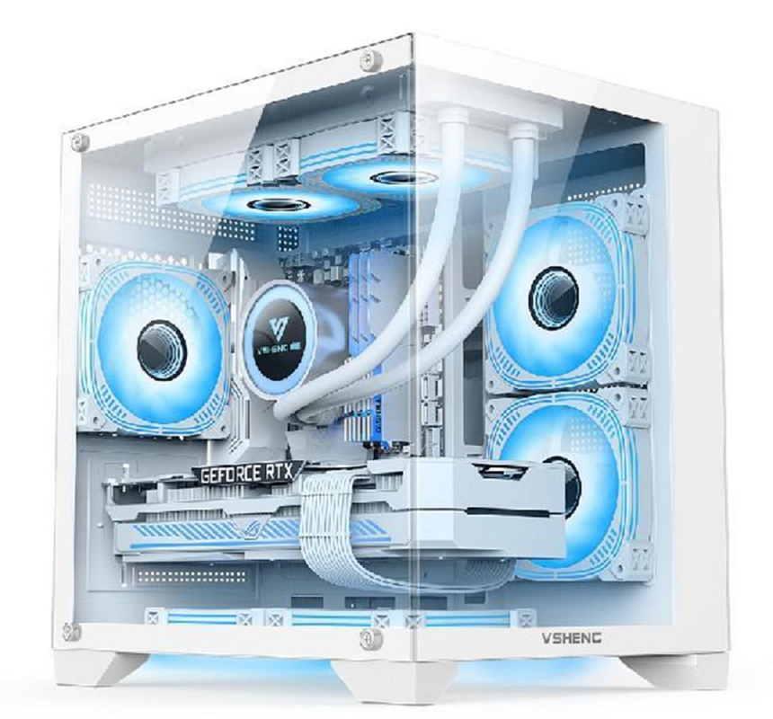 Panorama-Design RGB-Beleuchtung unterstützt Micro-ATX/Mini-ITX passt 330mm GPUs 4 Slots und 170mm CPU Kühlgeräte 6 Lüfterhalter