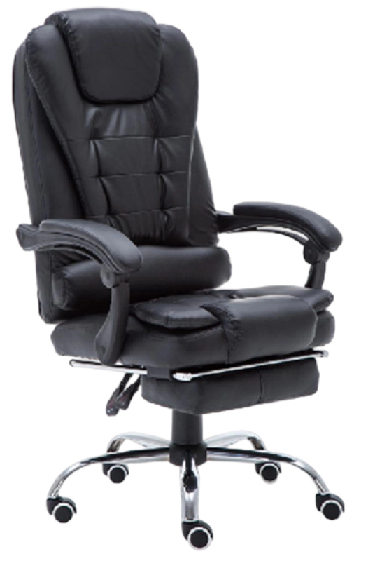 Ergonomischer Gaming-Tischstuhl mit 100mm Pneumatischer Stange 350mm Chrom Fußstütze PU-Leder Hochdichte Schaumstoff Mehrposition Rückenlehne