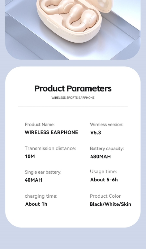 Bluetooth 5.3 Kopfhörer unterstützt BR+EDR+BLE Multi-Protokoll 5 Stunden Anrufzeit F 13 Kupferring Lautsprecher 4,6 G pro Ohr Ergonomisches Design