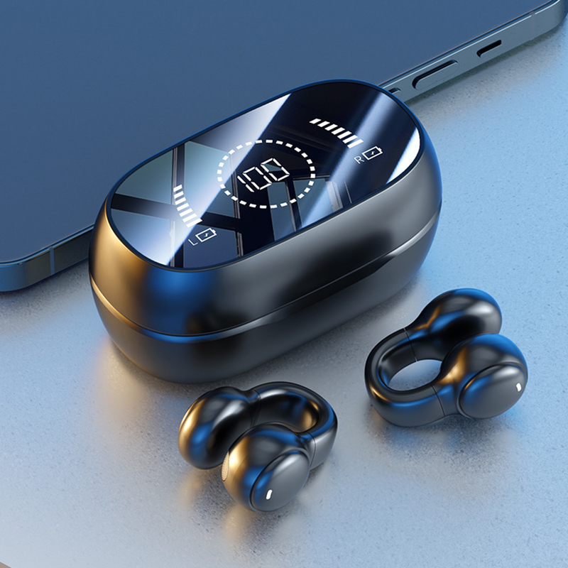Bluetooth 5.3 Ohrhörer Voll offenes Ohr Design 9D Surround Sound Spiel Audio-Sync HIFI Digital Display 1.5H Aufladen 6H Einzelwiedergabe