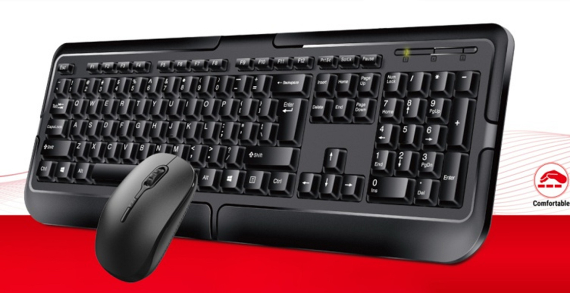 500g Leichtgewicht 2.4G Wireless 105-Taste Layout 5 Millionen Key Life Mehrsprachige Unterstützung Tastaturen Mauskombinationen für Internetcafés und Home Backup