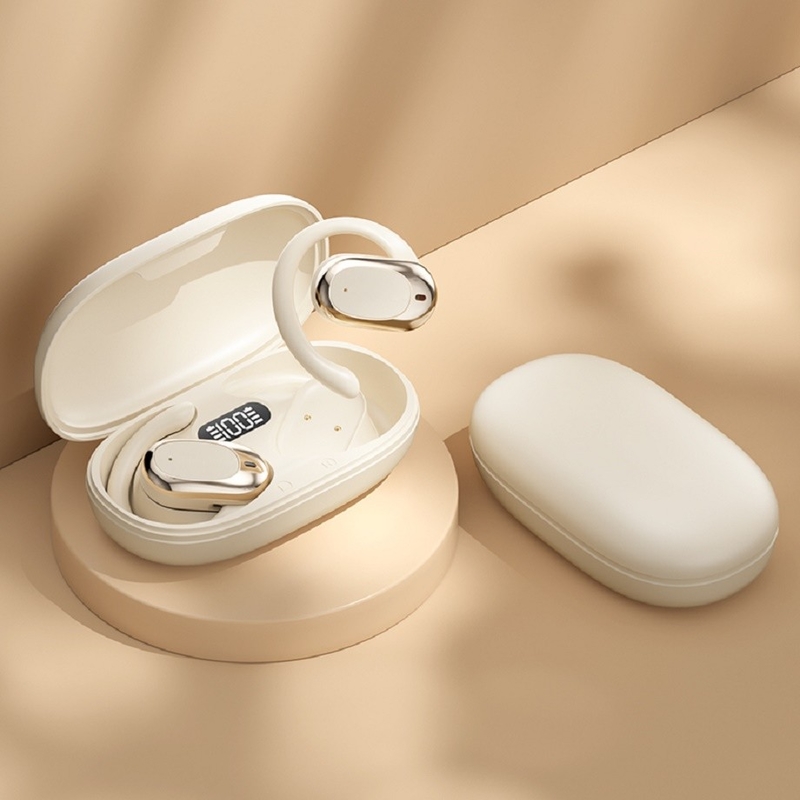 90° verstellbare Ohrhaken Bluetooth-Kopfhörer Ohrhörer F14.2 Ultra dünnes biologisches Diaphragma, Bluetooth 5.4 mit AAC/SBC-Unterstützung, Nullempfindlichkeitsdesign
