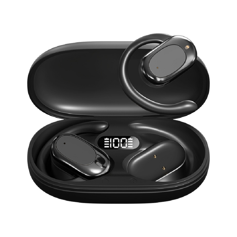90° verstellbare Ohrhaken Bluetooth-Kopfhörer Ohrhörer F14.2 Ultra dünnes biologisches Diaphragma, Bluetooth 5.4 mit AAC/SBC-Unterstützung, Nullempfindlichkeitsdesign