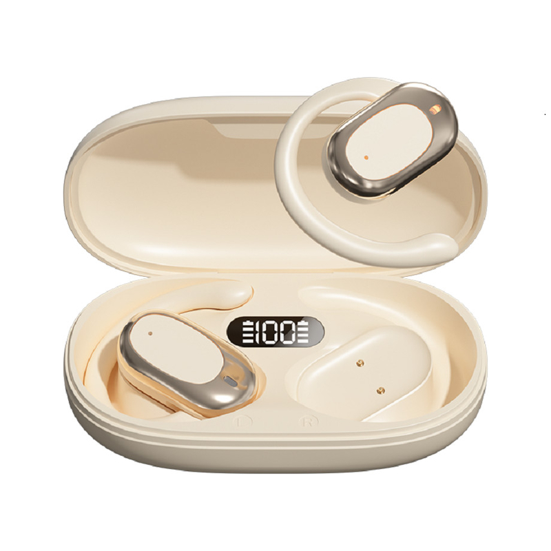 90° verstellbare Ohrhaken Bluetooth-Kopfhörer Ohrhörer F14.2 Ultra dünnes biologisches Diaphragma, Bluetooth 5.4 mit AAC/SBC-Unterstützung, Nullempfindlichkeitsdesign