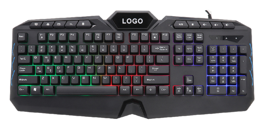 104 10 Tasten ETEK Tastatur mit Regenbogen-Hintergrundlicht Carbon Film Technologie und einfache Lichteffektkontrolle Leichtgewicht bei 658g
